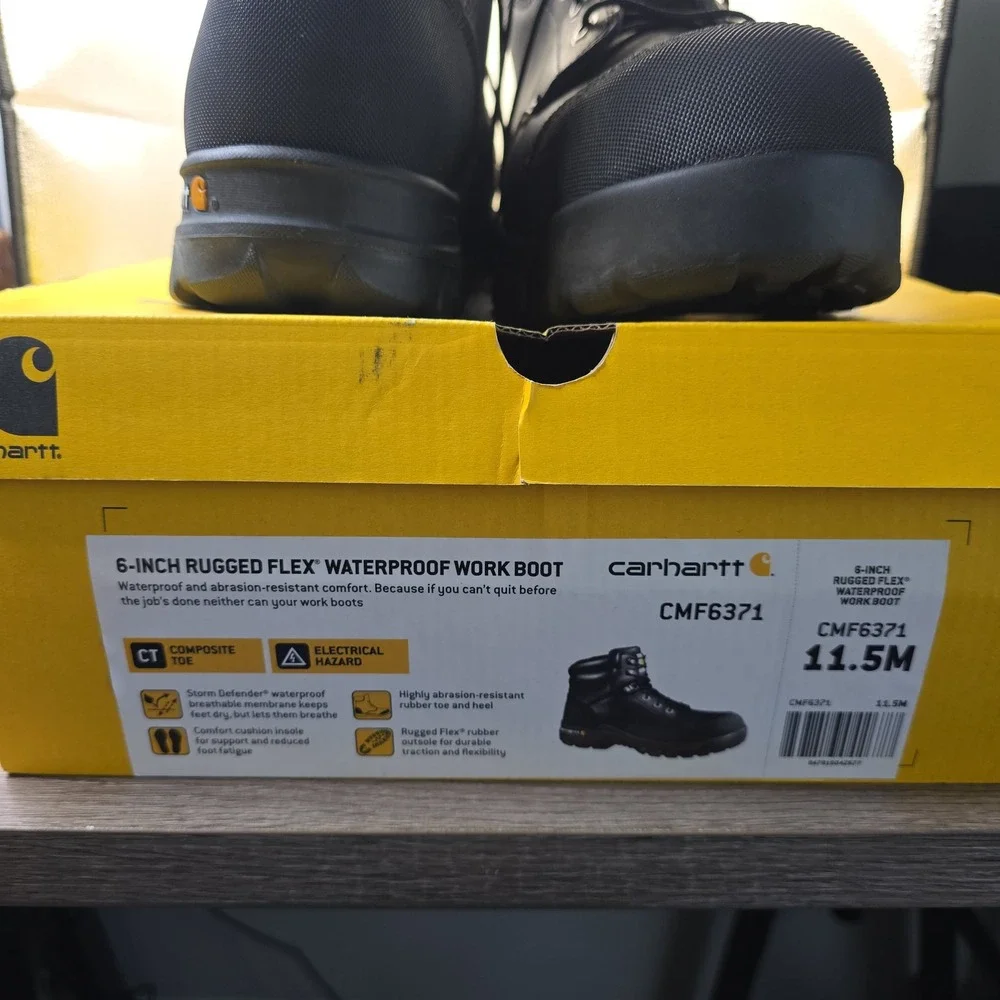 Carhartt Rugged Flex 6-Inch Waterproof Composite Toe Boots Black CMF6371 11.5